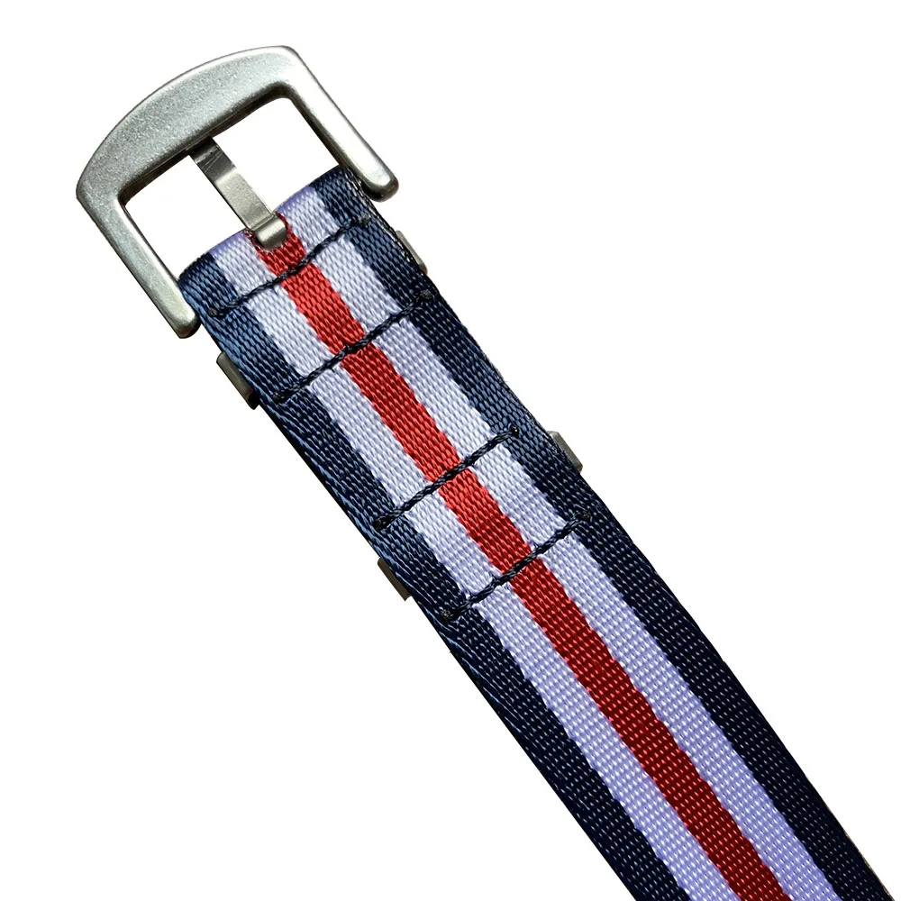 Blue White Red Seatbelt Nylon NATO Watch Band 20mm 22mm with Elite Buckles | Наручные часы