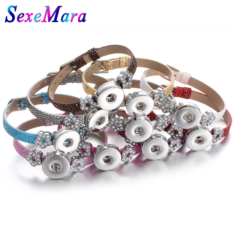 Оптовая продажа ювелирные изделия с застежкой 18 мм браслеты Змеиный кожаный