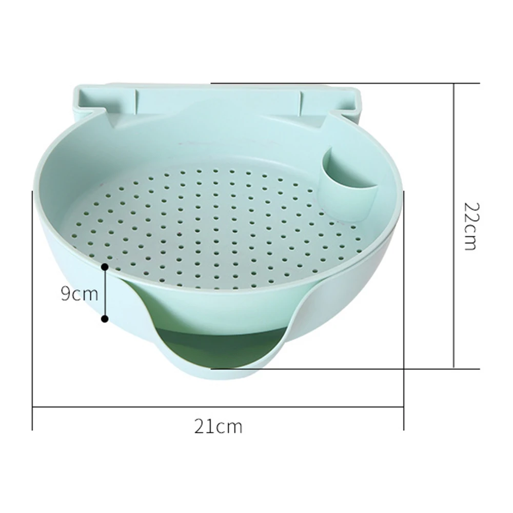 

1PCS Double Layer Drain Basket Plastic Fruit Snack Bowl with Mobile Phone Holder Multifunction Fruit Drain Nuts Storage Basket