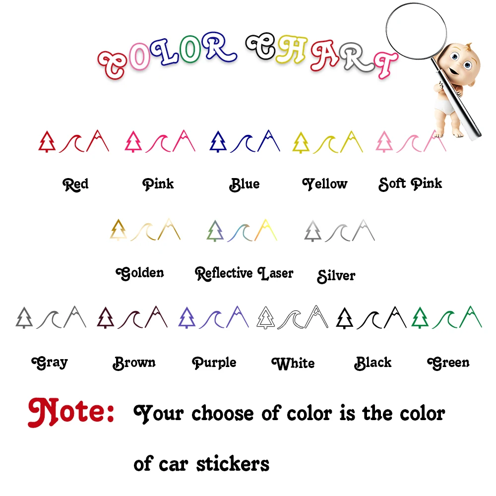 Креативная Автомобильная наклейка в виде гор и деревьев высекающая на бампер для