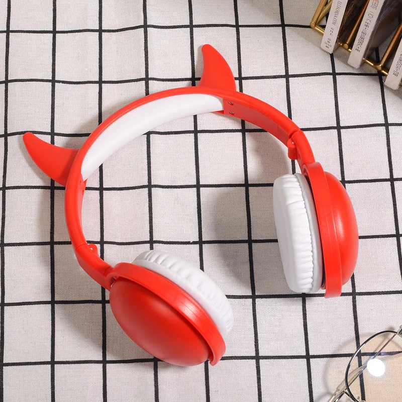 Беспроводные наушники с Bluetooth, складные наушники с кошачьими ушками, игровые наушники для ноутбука, компьютера, мобильного телефона, подарок для девочки - Цвет: S521 red