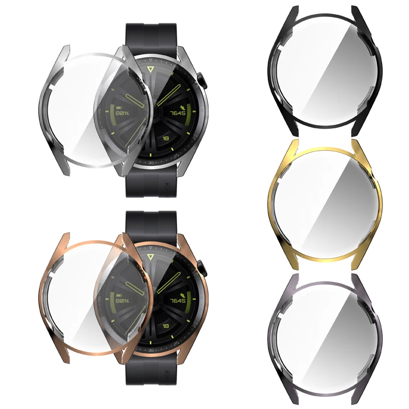 

TPU Soft Shell Screen Glass Protector Case For Huawei Watch GT 3/2 Pro Magic 46mm GT3/GT2 42mm Protective Bumper Full Edge Cover