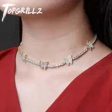 Женское Ожерелье TOPGRILLZ с 5 бабочками регулируемая цепочка