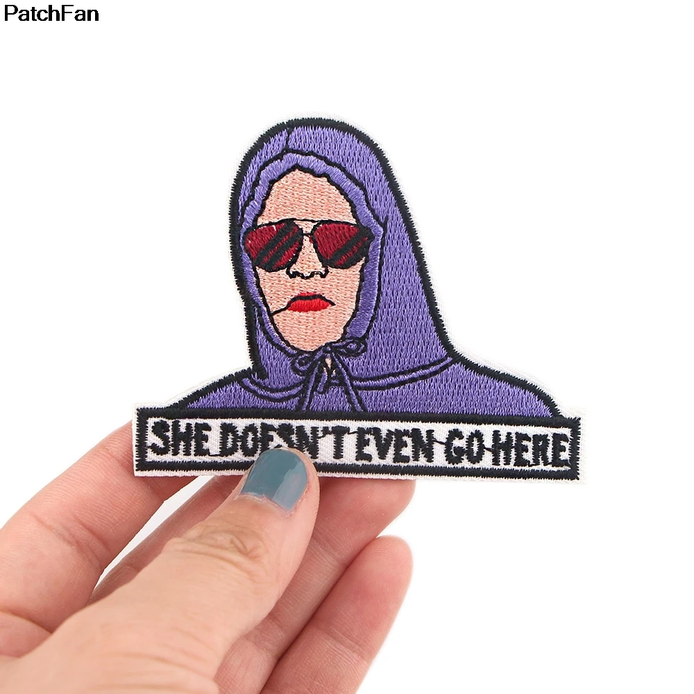 A3754 Patchfan DIY значки с героями мультфильмов вышивкой она даже не Go Here для девочек