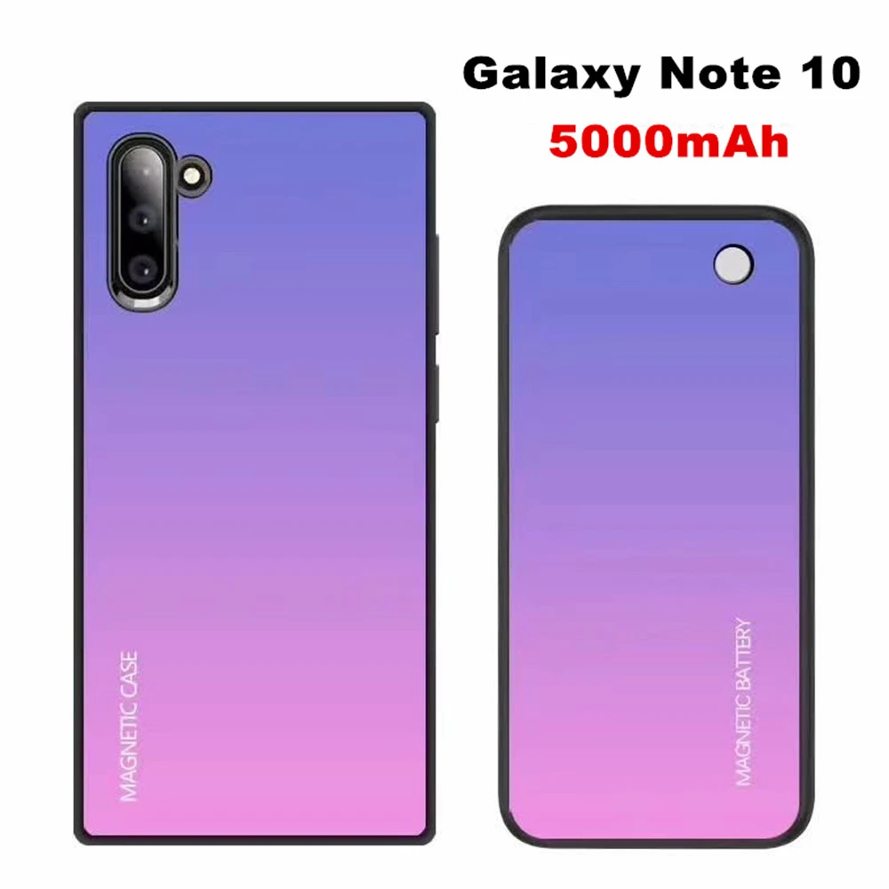 Беспроводной магнитный чехол для зарядного устройства для samsung Galaxy Note 10 Plus, чехол для питания 5000 мА/ч, чехол для внешнего зарядного устройства