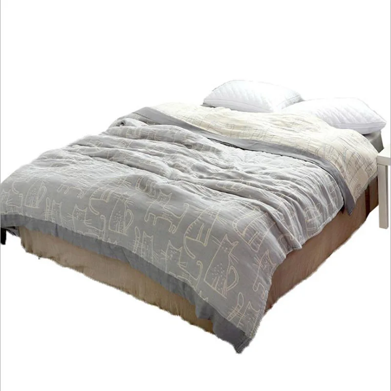 Четырехслойное мультяшное полотенце для кошек и собак плотное Хлопковое одеяло