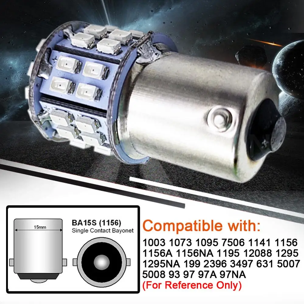 2X 1156 BA15S P21W BAU15S 1157 1206SMD 12 светодиодов Автомобильная Тормозная лампа В
