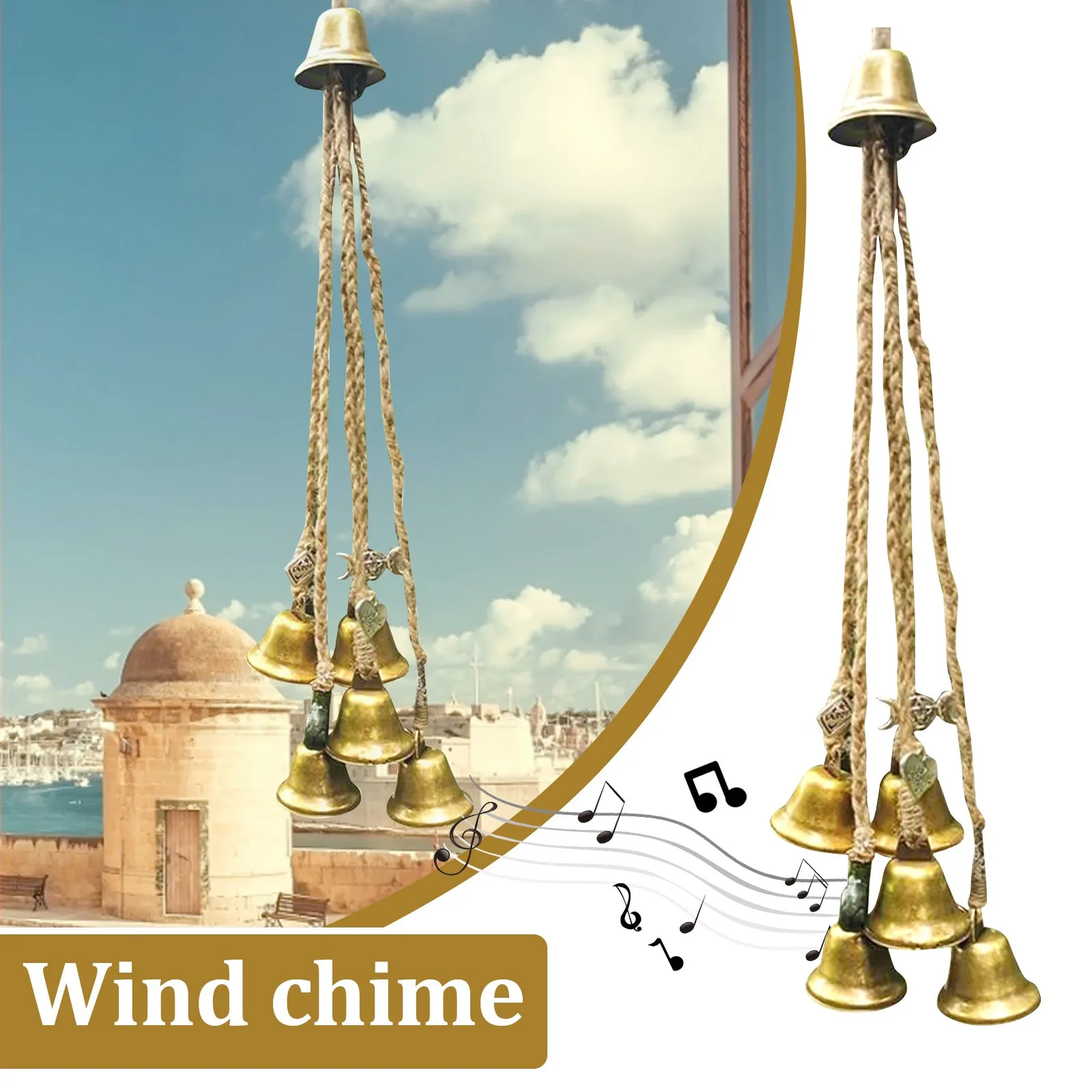 Blessing Bells Evil Spirit Wind Chimes Witch Bell Door Charm Witchcraft Decoration Wall Hanging | Дом и сад