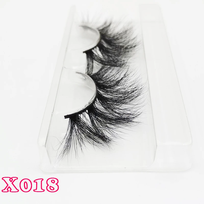 X018-rectangle tray Супер длинные 25 мм 3D 5D норковые ресницы драматические настоящие норковые ресницы 25 мм ручной работы Накладные ресницы макияж для глаз Maquiagem 66 - Цвет: X018-rectangle tray