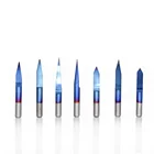 Гравировальные сверла с голубым покрытием pcb 3d, 3040 градусов, карбидный v-образный фрезерный станок с ЧПУ, фреза для гравировки с ЧПУ, 10 шт.