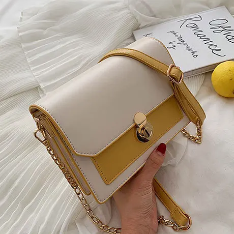 Сумка на плечо женская с цепочкой из ПУ кожи клапаном|Сумки ручками| |