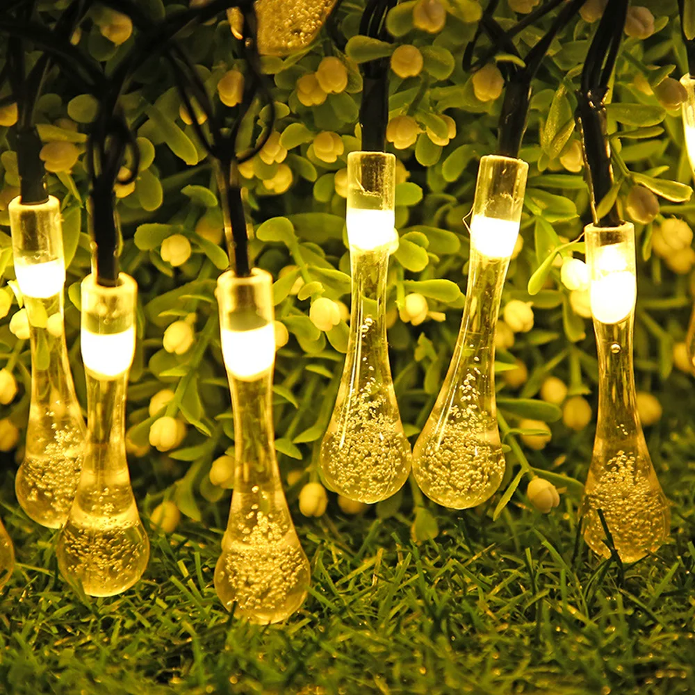 4 8 м 20LED солнечный светильник капли воды светящиеся гирлянды s Водонепроницаемый