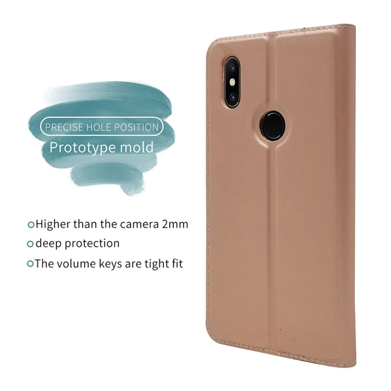 Чехол книжка для Xiaomi Mi Mix 2 S кожаный чехол бумажник с откидной крышкой Магнитный