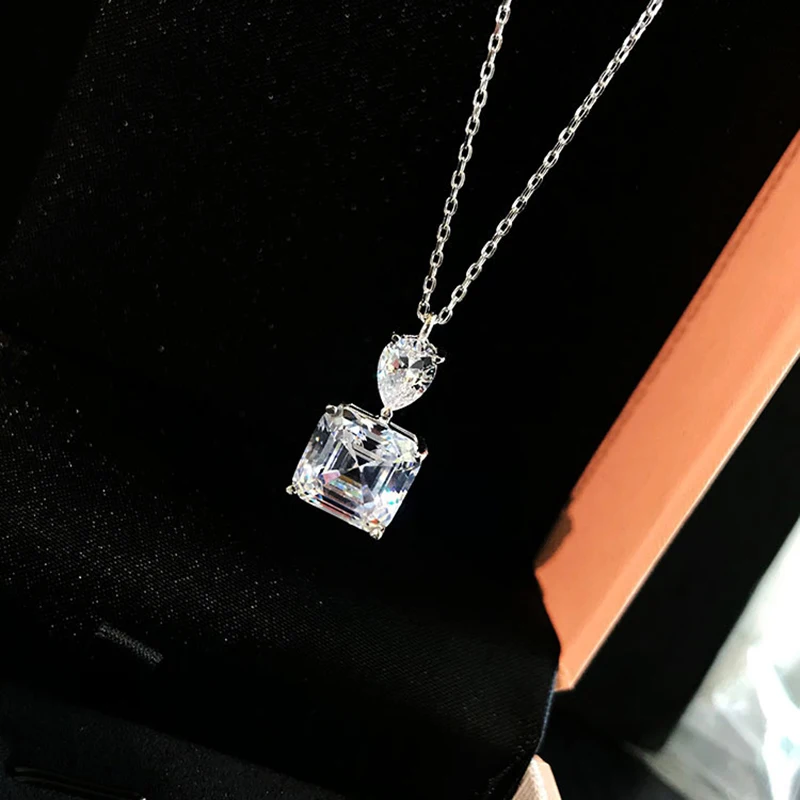 

Ожерелье женское из серебра 925 пробы с квадратной подвеской в виде пагоды