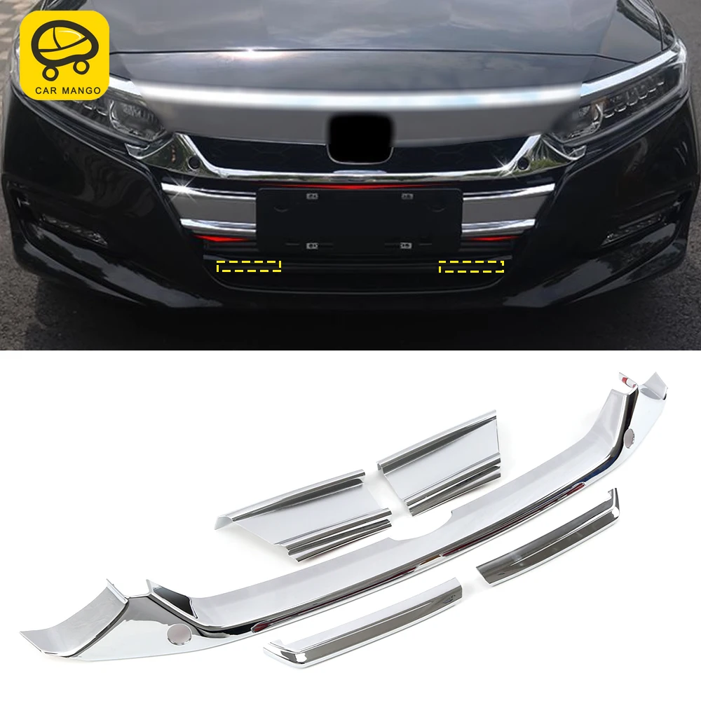 

Автомобильные аксессуары CarMango, передняя решетка радиатора, хромированная накладка, наклейка на раму, Внешнее украшение для Honda Accord 10th 2018-2020