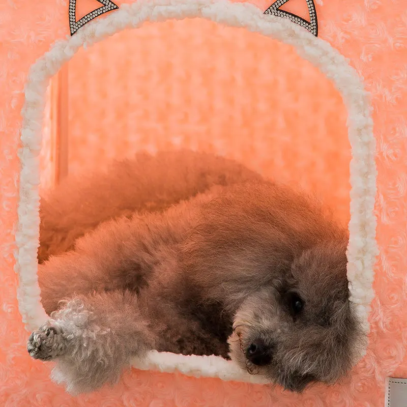 Домик для собак в помещении съемная зимняя удобная кровать щенка Houne высокое