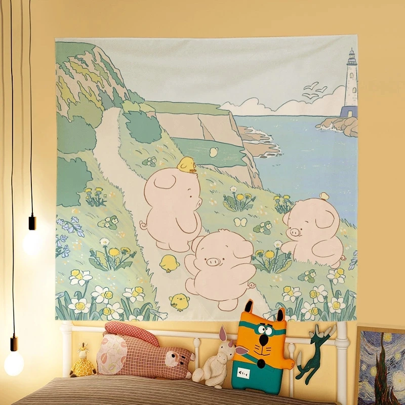 Гобелен красивый мультяшный фон для фотосъемки ткань спальни съемной комнаты