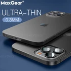 Тонкий матовый прозрачный чехол для телефона iPhone 11 12 13 Pro Max Mini XS XR X 6 S 7 8 Plus SE 2020 0,3 мм, ультратонкий мягкий жесткий чехол