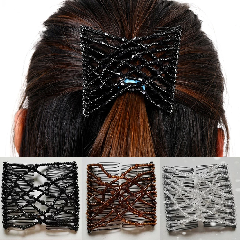 

Elastic Hair Clips For Girls 2022 Beaded Magic Women Hair Claw Clip Hair Comb Scrunchie Barrette Hair Ornaments Hair Accessories