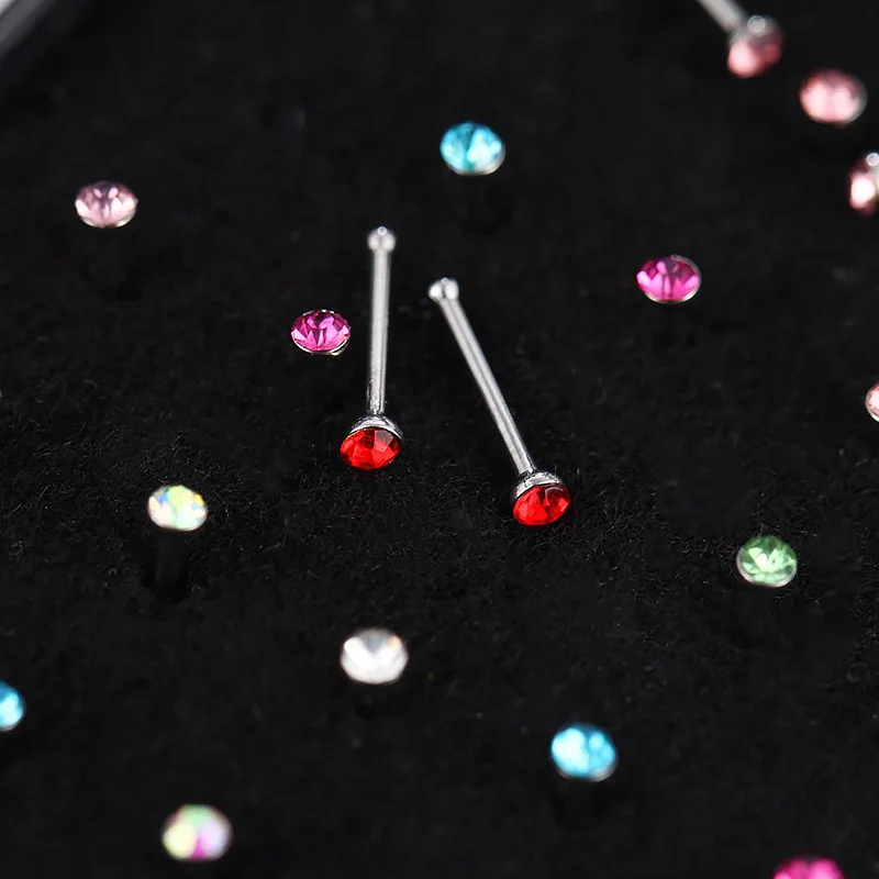 60 шт./лот милые украшения для тела из стразов носоупоры Из Нержавеющей Стали Для