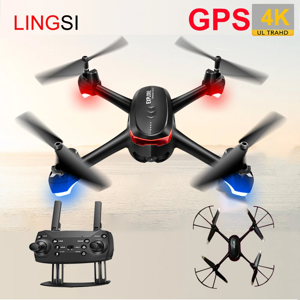 GPS WiFi FPV RC Дрон 4K широкоугольная камера Оптическое положение потока Квадрокоптер