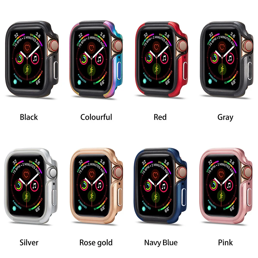 

Luxury Aluminum Alloy+TPU Cover for Apple Watch SE Series 6 5 4 3 Case 40mm 44mm 42/38mm Protector Frame for iWatch Metal Bumper