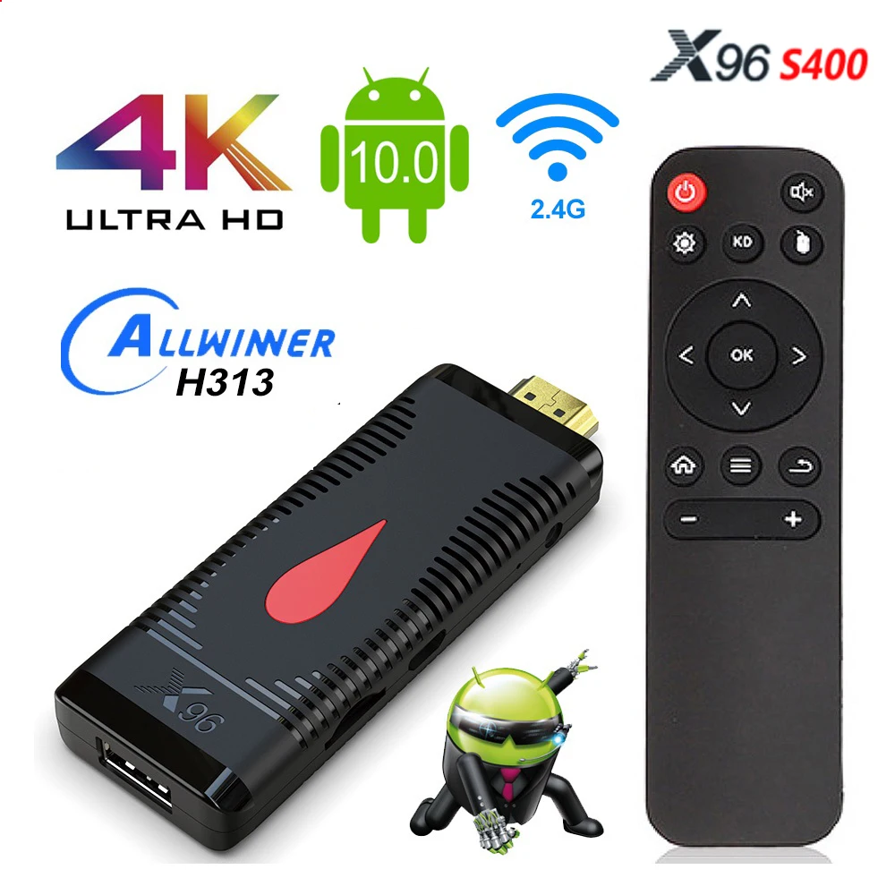 

ТВ-флешка с поддержкой HDMI, Wi-Fi, Android 10,0, X96, S400, Allwinner H313, 4 ядра, HD, 4K, 60 кадров/с