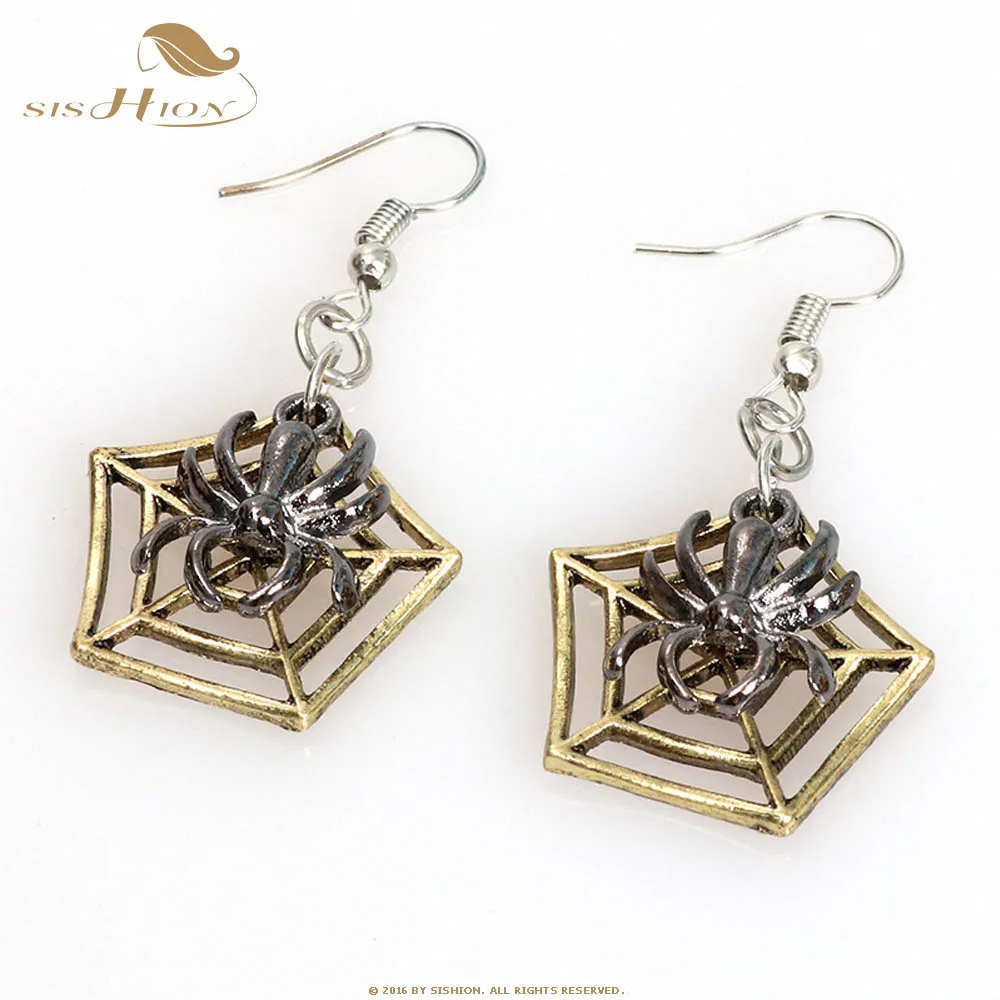 SISHION Панк ювелирные изделия Haloween серьги Тыква Новые забавные летучая мышь паук