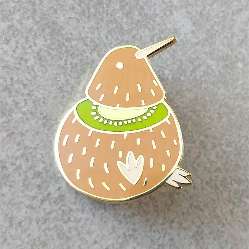 Kiwi Bird Fruit Brooch Pins Enamel Metal Badges Lapel Pin Brooches Jackets Jeans Fashion Jewelry Accessories | Украшения и