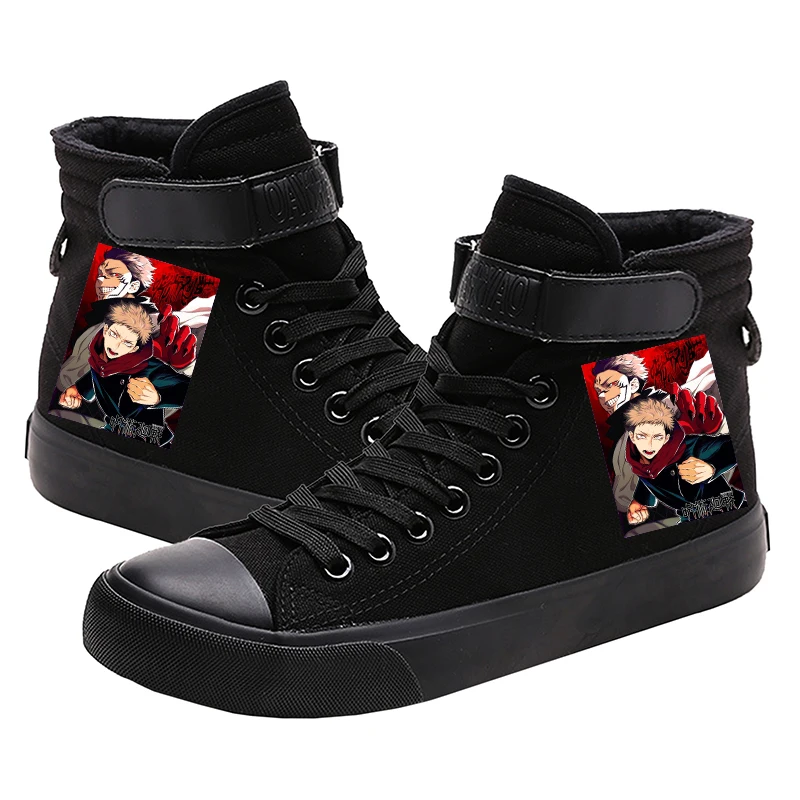 

SUNOWE Anime Jujutsu Kaisen Canvas Shoes Gojo Satoru Itadori Yuji Cosplay Student Sneakers Spring High Top Sport Shoes