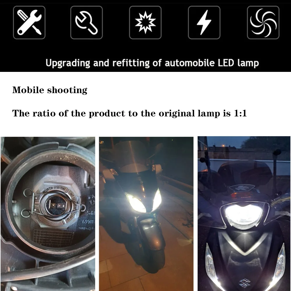 Мотоциклетные белые лампы 6500K ампулы Hi Lo освещение BA20D H6 H4 12 В 1200 лм - купить по