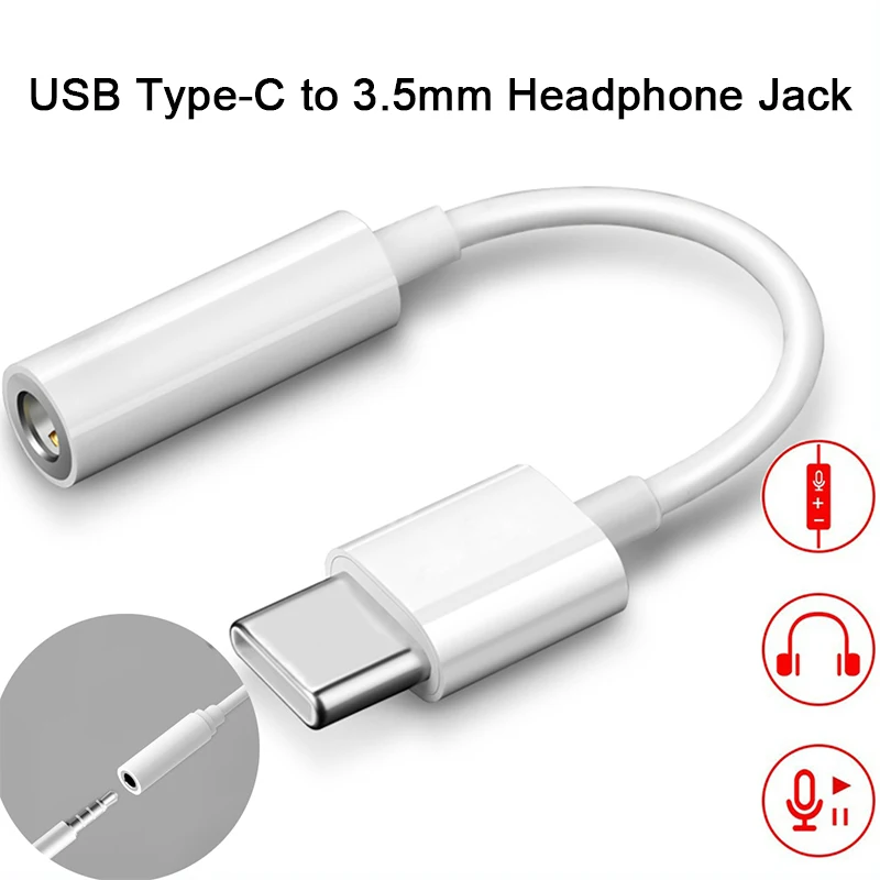 Кабель для наушников с разъемом типа C 3 5 USB до мм адаптер AUX huawei P10 P20 pro Xiaomi Mi 6 8