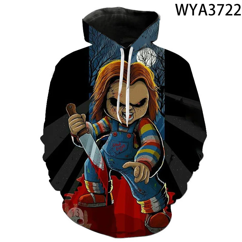 

Spring And Fall Hoodies Fashion Movie Chucky Men Women Children 3D Printed Sweatshirts Pullover Boy Girl Kids Streetwear Coat