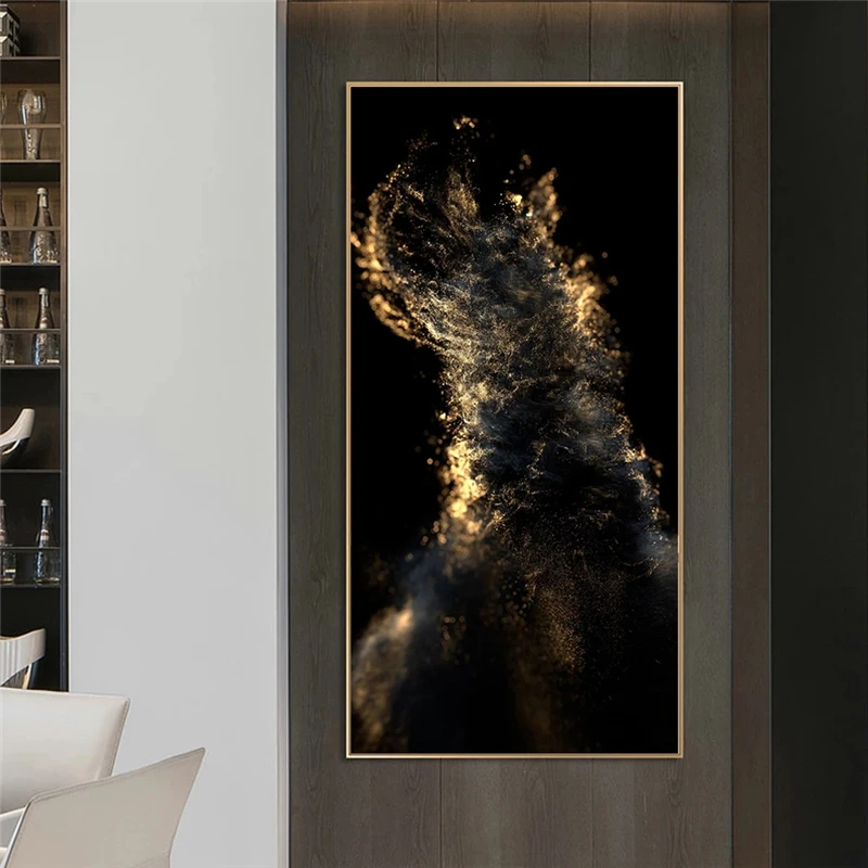 Большой размер Золотой абстрактные картины на холсте художественные плакаты и