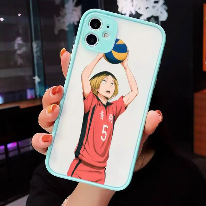 

Kenma Kozume of Haikyuu!! Phone Case For iPhone 12 11 Mini Pro XR XS Max 7 8 Plus X Matte transparent blue Back Cover