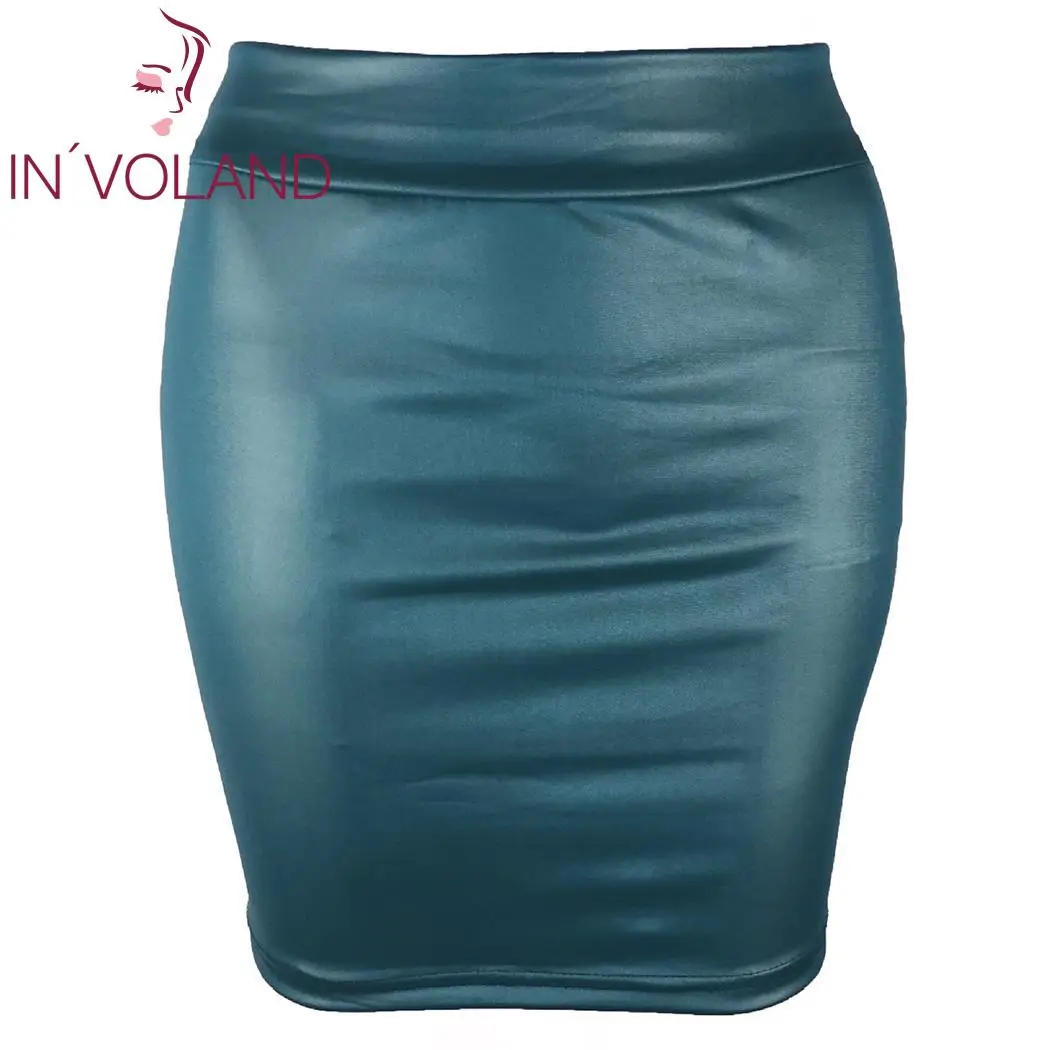 Женская юбка из искусственной кожи размера плюс 3XL Повседневная осенне летняя