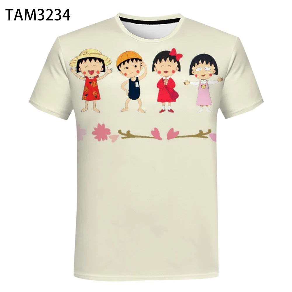 Летняя футболка с 3D-принтом вишни и японских анимаций для мужчин женщин детская