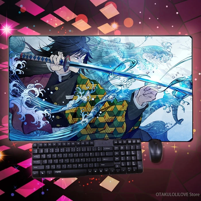 

Hot Anime Demon Slayer Tomioka Giyuu Mice Mat Large Thicken PC Laptop Keyboard Table Pad Gaming Play Mat Mousepad Holiday Gift
