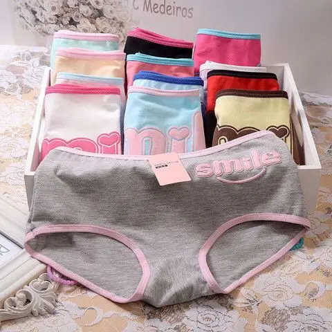 

4/pcs Teen girl underwear briefs cotton briefs for girl underwear lady briefs girl waist shorts Youth briefs