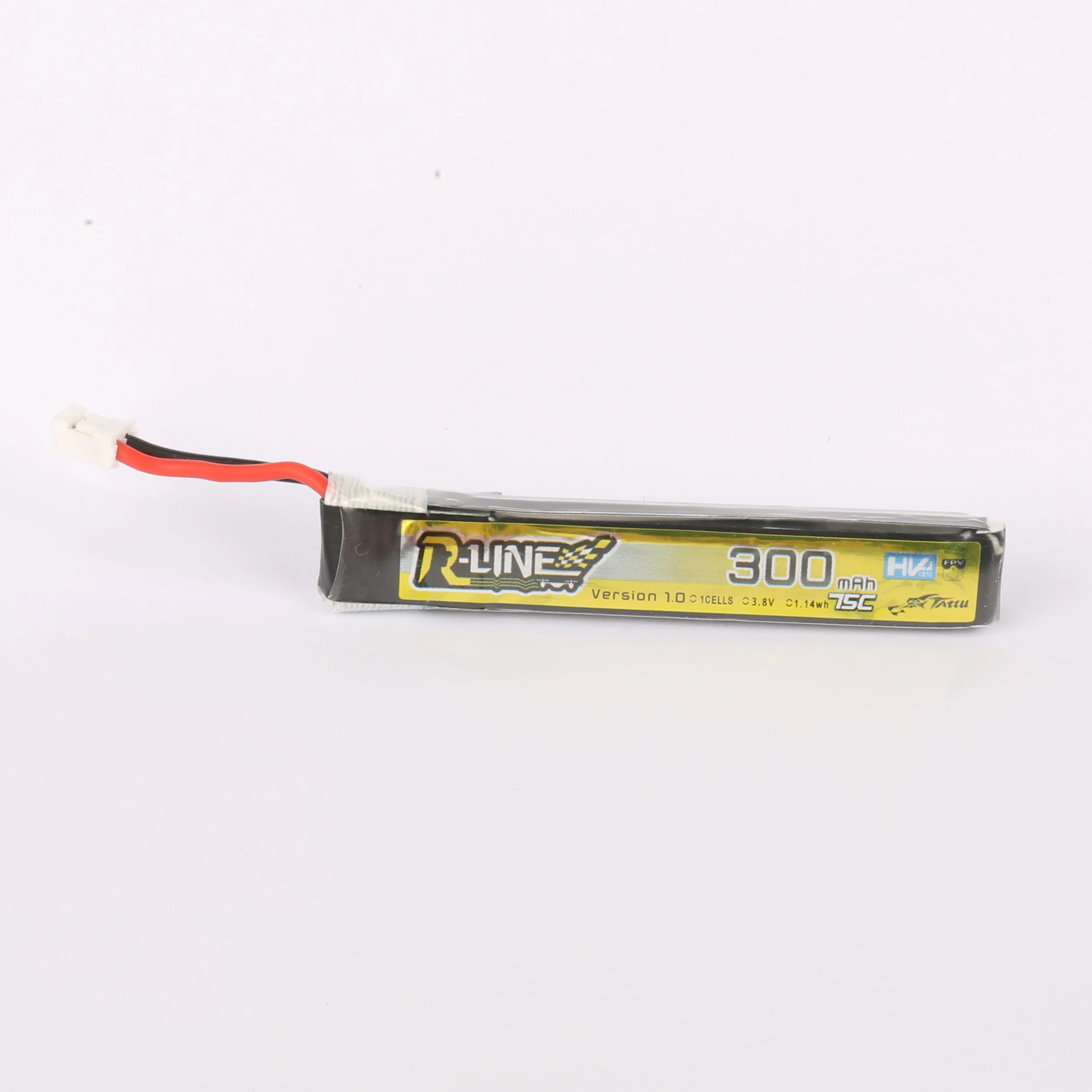 TATTU-bater&iacute;a Lipo de 300mAh, 3,8 V, 75C, 1S, con conector de enchufe PH2.0 para cuadric&oacute;ptero de carreras RC FPV-1