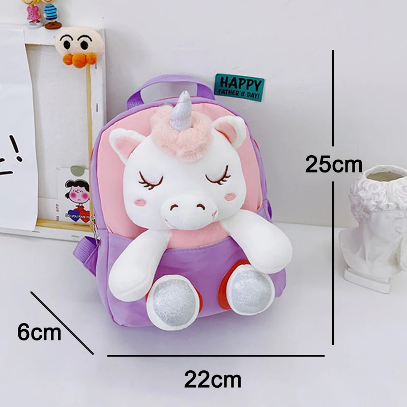 Mini Cartoon Plush Unicorn Backpack Kids School Bag Kawaii Backpack Girls Kindergarten Backpack Toddler Baby Children School Bag