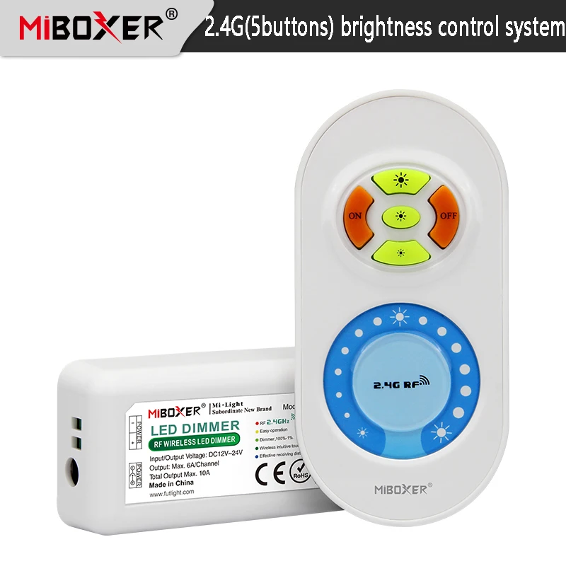 

Miboxer FUT021 2,4 ГГц Светодиодные ленты Диммер 5 клавиш светодиодный сенсорный Беспроводной RemoteLed контроллер DC12-24V 6A/канал 10A