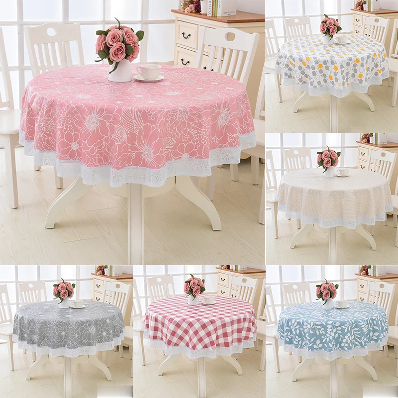 

Home Round Table Cloth Hotel Round Table Cloth Waterproof and Oil-proof Disposable Washable Round Table Cloth