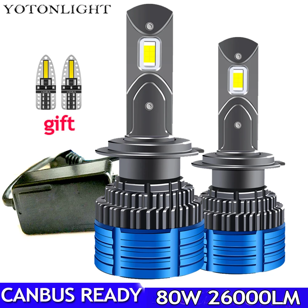 

High Power H1 H11 H4 H3 H7 Led Canbus Headlight Bulbs No Error Free 80w 26000lm 9005 Hb3 9006 Hb4 H8 H9 Car Lamp 9012 Hir2 6000k