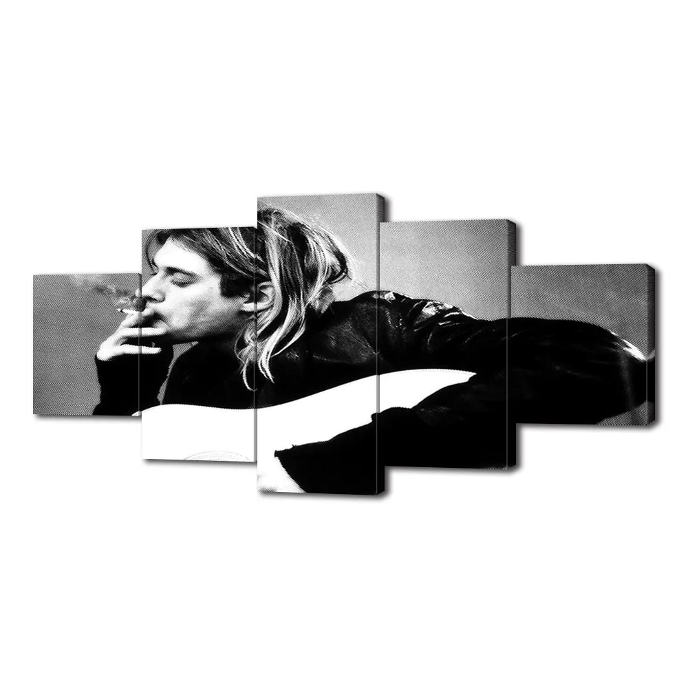 

Modern Canvas Painting Kurt Cobain Posters and Prints Wall Art Picture for Living Room Home Decor with Frame