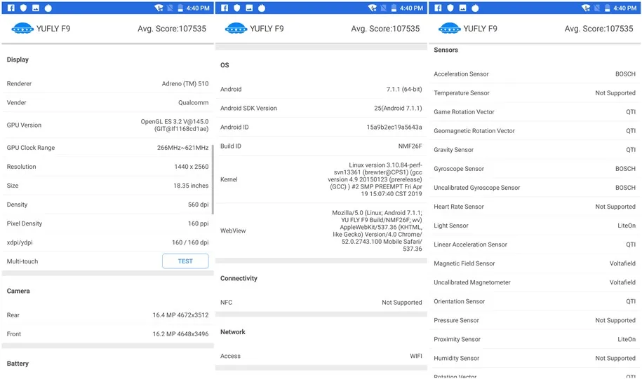 YU FLY F9 4G смартфон 4 Гб 64 Гб 6,0 дюйма 2K экран Snapdragon 653 Восьмиядерный двойной задний 16 Мп+ 16 МП отпечаток пальца 4180 мАч Android 7,1