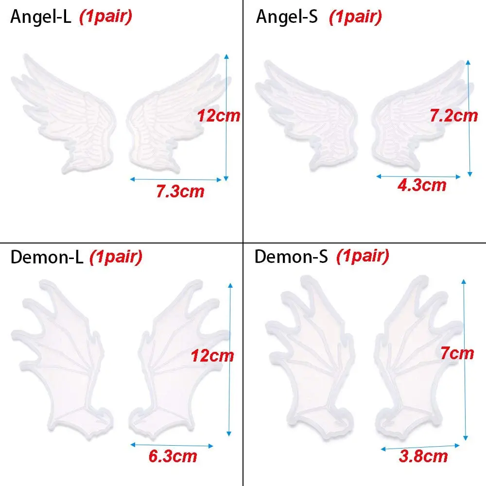 1 пара Ангел крылья демона из хрустальной эпоксидной силиконовая форма для литья