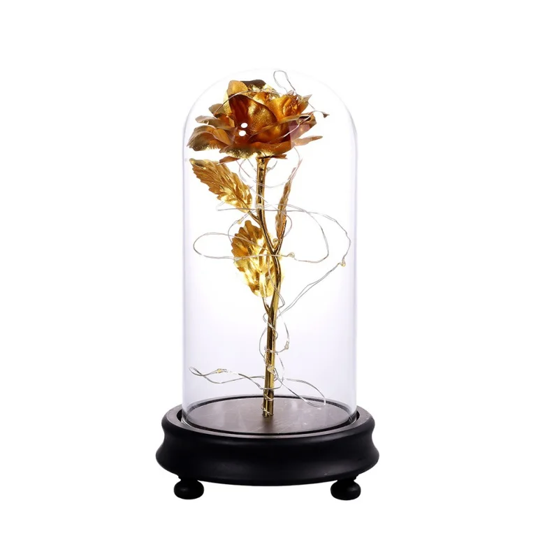 

Valentine's Day Gift 24K Gold Plating Rose Flower With LED Light String Gift For Women Birthday Mother's Day Christmas Gifts