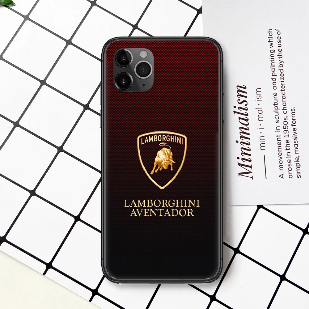 

Super Sport Car Lamborghins Phone Case Cover For Iphone 5 5S 6 6S PLUS 7 8 11 12 Mini X XR XS PRO SE 2020 MAX black Back Pretty