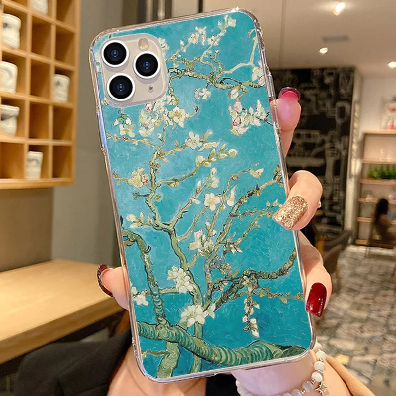Phone Case for iphone 13 12 11 Pro XS Max X XR 7 8 6s Plus 12mini SE2020 Van Gogh Oil Starry night Silicone TPU Soft Back Cover